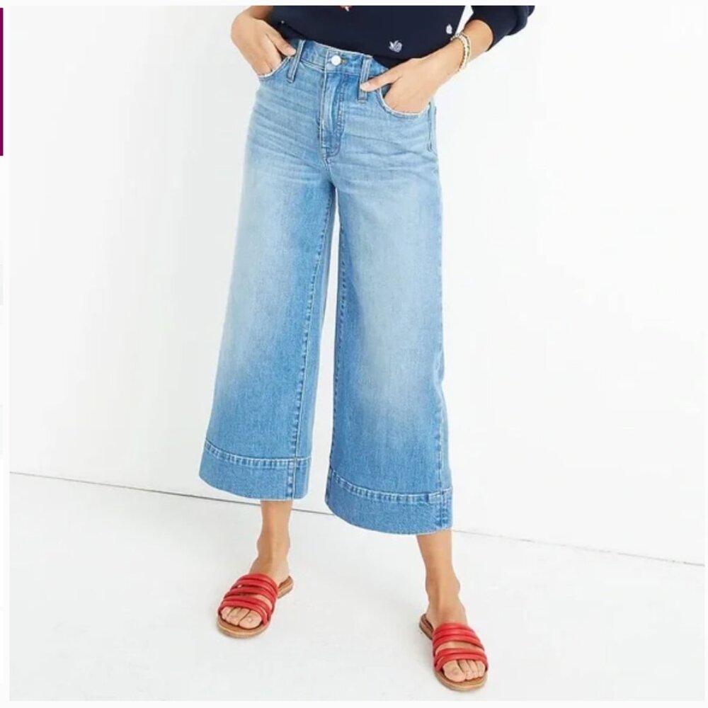 Madewell Wide-Leg Crop Jeans Delancey Wash Women's 26 L4141